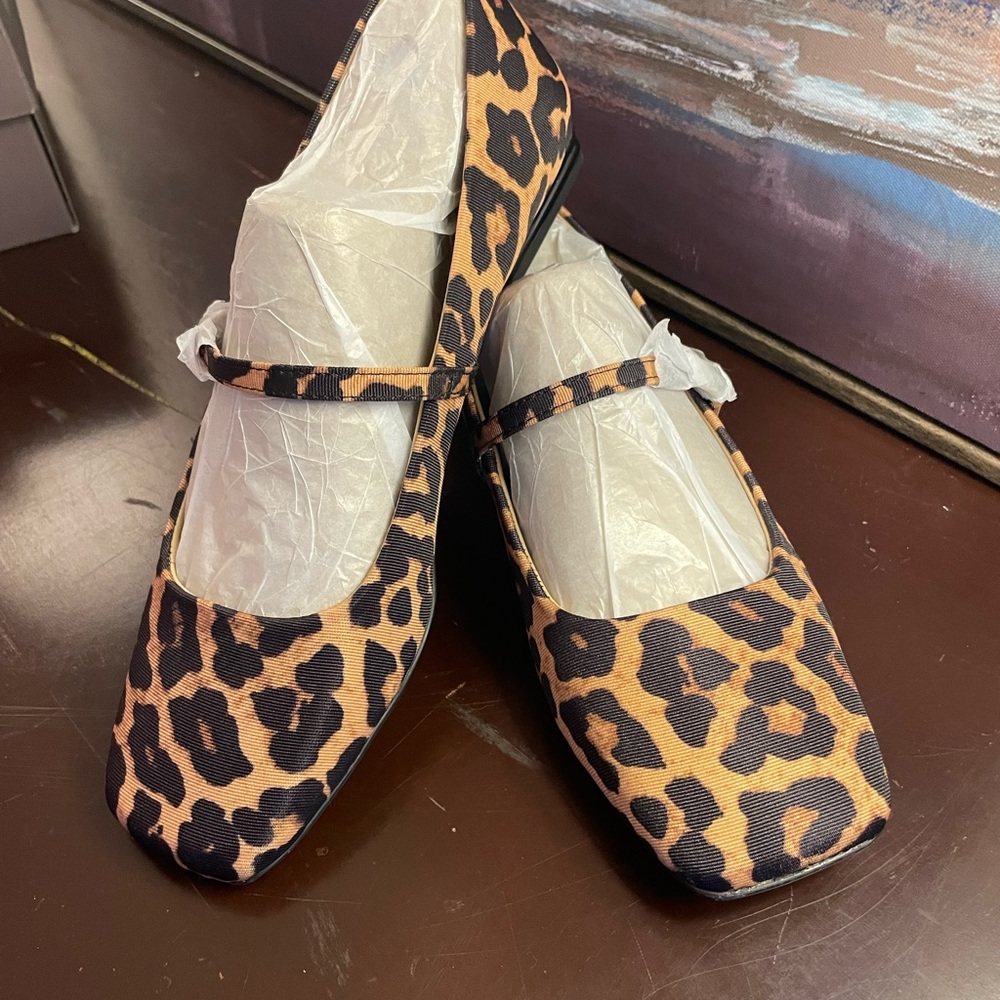 Tinsley’s Square Mary Jane’s in Leopard print.